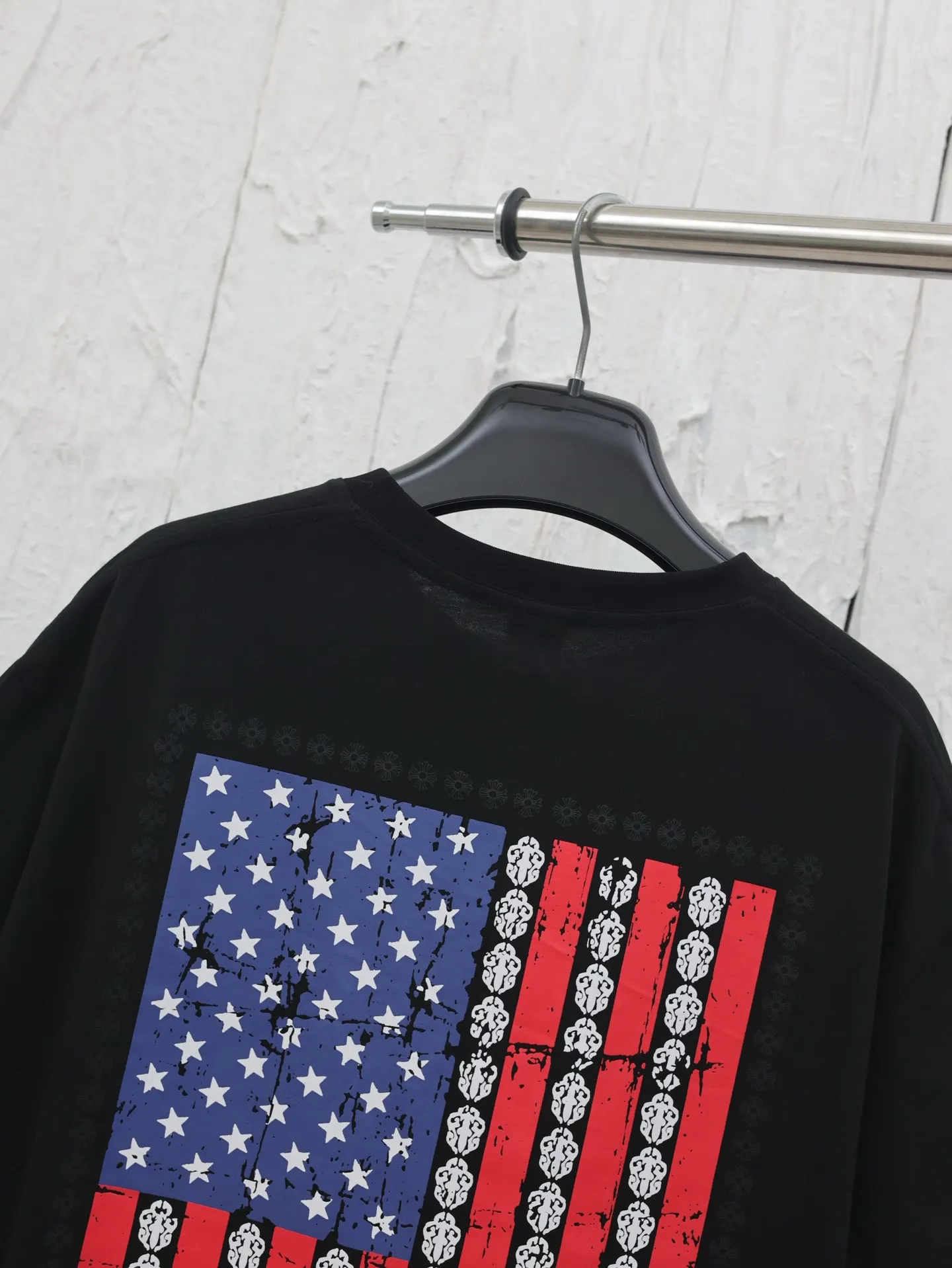 🅿️290 Chrome hearts*/Chrome Hearts 25 new flag rolled short-sleeved T-shirt. The fabric is made of 26 weave 200 grams of cotton. The printing uses a variety of printing techniques. Customized accessories Size: S/M/L
